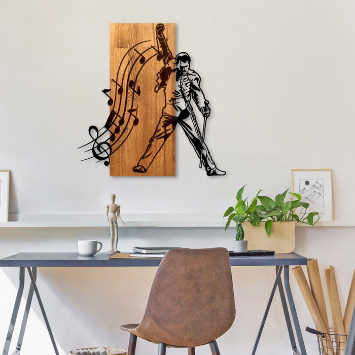 Wallity Mercury Escultura de pared en nogal y negro Wallity Mercury Escultura de pared en nogal y negro